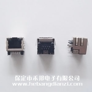 RJ45臥式網口座 帶燈 臺產優(yōu)質